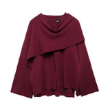 Fongt Short-Sleeved Scarf Short Knitted Coat ZA Fashion Temperament Autumn And Winter Women's New