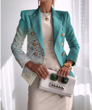 Fongt New Women's Coat Season Printing Xiaoxi Decoration Fashion Short Double Buckle Top Woman