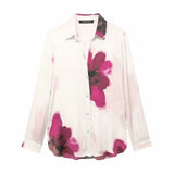 Fongt Summer Casual Printing Trouser Set New Women's Hanging Shirt