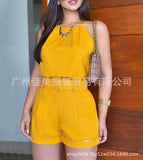 New Women's Wear Wish Cotton / Polyester Solid Color Leisure Sling Suit Shorts From Stock-Outfit
