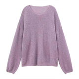 Fongt With A Set Of 2025 Purple Gentle Temperament Sweater Knitted Jersey Half Dress Two-Piece Skirt