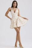 Fongt Women's Clothing 2026 Spring And Summer New Sweet Pastoral Wind Hanging Back Sexy Mini Dress Woman