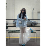 Fongt Sister Pure Style Wearing White Lace Half-Dress Woman Spring New Design Sense A Word-Brace Hip Long Skirt