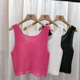 Fongt With Comfortable Barbieins Wearing Knitted Short Sleeveless New Temperament Slings Sweet Spicy Vest