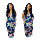 Fongt New Women's Casual Loose Print Cotton Slip Dress-Outfit
