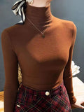 Fongt Skin High Collar German Velvet Bottom Shirt Women's New Autumn Add Velvet Add Thick Slim Inside With Pile Collar Jacket-Outfit