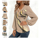 Fongt Explosion Top-Print T-Shirt Bottom Knitted Long-Sleeved Long-Sleeved T-Shirt