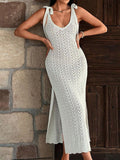 Fongt Beach Shirt Knitted Hanging Long Bikini Sunscreen Dress Woman