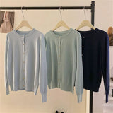 Fongt Style Gentle Retro Small Gold Button Net Version Long-Sleeved Knitted Shirt Women Autumn Collar Soft Glutinous Sweater