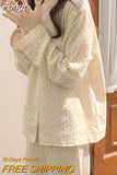 Rround Collar Pajamas Retro Flower Print Sweet Girl Princess Long Sleeve Homewear Suit Spring Summer