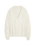 Fongt Same Taylor Orange Cardigan Embroidered Stars Loose Languid Temperament Sweater