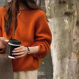 Fongt Casual Knit Sweater 2024 New Thick Needle Wide Soft Waxy Lazy Wind Jacket Female-Outfit