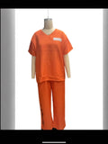 Fongt Adult Prison Clothes Inmate Costumes For Masquerade Children's Orange Prison Clothes Inmate