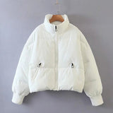 Hot Style Cotton Clothes Female Ins Loose Thin Warm Bread Clothes Short Lazy Wind Down Cotton Clothes Winter-Outfit