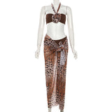 Summer Women's New Style Hot Sexy Bikini Design Split Three Piece Beach Skirt Suit Women's Club Outfit Vestidos-Outfit