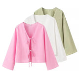 Fongt New Women's Women's Dress With Open Shirt Thin Long-Sleeved Top