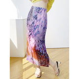Fongt Spring And Summer New Three House Folded Skirt Loose Size One-Step Skirt Showing Thin And Yangy Female