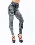 Imitation Denim Super Stretch Cropped