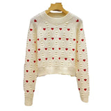 Fongt Autumn Lady Wind Temperament All-Match Jacket Korean Version Of The New Design Sense Love Print Twist Sweater Female Tide-Outfit