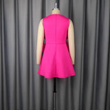 Fongt Temperament Round Collar Sleeveless Dress Three-Dimensional Flower A Set Up A Famous Party Evening Dress Dress Dress