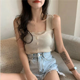 Sweet Slimming Sexy Thin Lace Female Slingless Sleeveless Bottom Lace New Knitted Vest