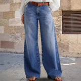 Fongt Wide-Legged Trousers Jeans 2025 Spring New Long Straight High-Waisted Casual Pants Women