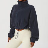 Fongt Loose Rope Zippered Sweater Fashion Hot Girl Dress Thick Sports Coat Peumen Autumn Winter