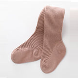 0 to 6 Yrs Cotton Double Needle Tights For Children Spring Autumn Winter Pantyhose Boys Girls Solid Candy Color