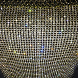 Women Backless Luxury Rhinestone Camis Crop Top Fashion Chunky Metal Chain Diamond Hollow Out Plunge Halter Tank