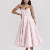 Fongt Women's New Sling V-Neck Sleeveless Dress Pony Skirt