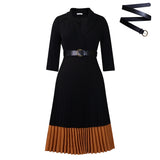 Fongt Autumn And Winter Fashion Women's Suit Collar Fashion OL Elegant Folded African Dress