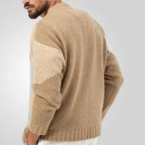 Fongt Men's Casual Men's Acrystic Knitted Shirt Fashion Round-Neck Long-Sleeved Sweater