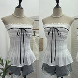 Fongt Shoot Hottie Tset Lady Summer Lace Lace T-Shirt With Bra Strap Short Vest Strap 8828