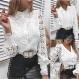 Fongt 2025Wish Exploding Shirt New Solid Color Lace V T-Shirt Women's Shirt