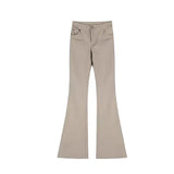 Fongt Kong Style Blue Hottie Slim Elastic Shoes Women Autumn And Winter 2025 High-Rise Thin Horseshoe Long Pants