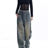 Vintage Dark Wash High Waist Boyfriend Jeans-Outfit