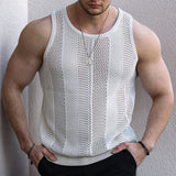 Fongt Men's New Summer Sleeveless Knit Dresses Men's Sleeveless Knitted