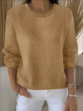 Fongt Sheintemu Autumn And Winter Long-Sleeved Solid Color Sweater New Burst