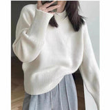 Fongt Version Sweater Female Qiu Dong Loose Wear 2024 New Versatile Lazy Wind Knit Bottom Shirt Jacket-Outfit
