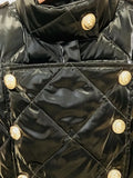 QUALITY Newest Fashion 2023 Winter Designer Down Jacket Women's Lion Buttons Rhombic Sewing Down