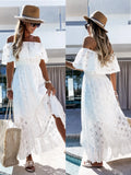 Fongt Lace Dress White Beach Dress New Chest-In-A-Side Sexy Dress Woman
