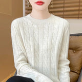 Fongt Girl Feeling Jasmine Sweater Knitted Retro Collar Top Autumn And Winter Thick Bottom Shirt 2025