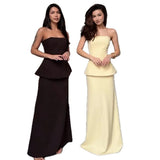 Fongt 2025 New Women's Breast-Wear Pure Color Half-Dress Temperament Fashion Suit