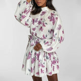 Fongt 2024 New Women's Temperament Elegant Fashion Long Sleeve With National Style Print