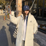 Medium Long Down Cotton-Padded Clothes Women Winter New Knee Students Loose Large Size Plus Thick Cotton-Padded Jacket Coat Bread Clothes-Outfit