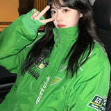 Bomber Woman Varsity Jacket American Retro black Motorcycle Jackets Racing 2022 Summer Baseball Jacket's Embroidery