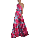 Fongt Spring Summer New Fashion Women's Print Sexy Slanted Shoulder Dress Dress Direct