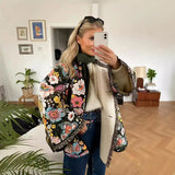 Fongt New Autumn And Winter Printing Imitation Cashmeal Cotton Clothes Comfortable Leisure Horn Sleeve Loose Women's Cotton Clothes