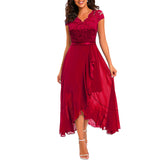 Fongt Party Dress Wish Dress V Neck Sleeveless Lace Mesh