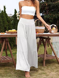Fongt Summer Leisure Wide-Legged Cotton Pop High-Waisted Loose Trousers Women's Trousers